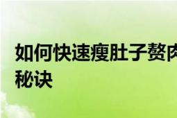 如何快速瘦肚子赘肉？让你的腹部回归平坦的秘诀