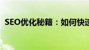 SEO优化秘籍：如何快速提升排名获得流量