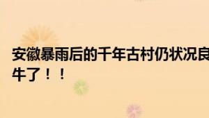 安徽暴雨后的千年古村仍状况良好 网友：老祖宗的基建也太牛了！！