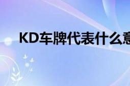 KD车牌代表什么意思？解析车牌号含义