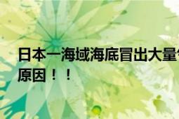 日本一海域海底冒出大量气泡绵延数十里 专家:尚不明确何原因！！