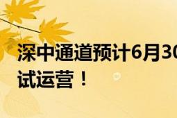 深中通道预计6月30日正式开通 下午3时通车试运营！