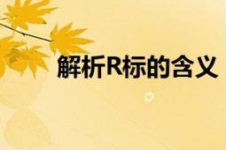 解析R标的含义：它代表什么意思？