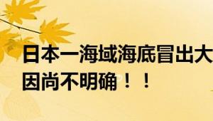 日本一海域海底冒出大量气泡绵延十公里 原因尚不明确！！