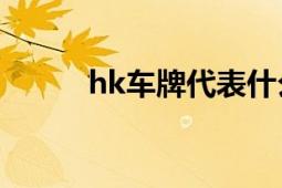 hk车牌代表什么意思解析与解读