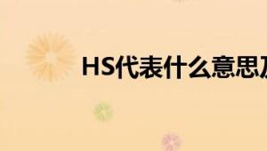 HS代表什么意思及其相关解析