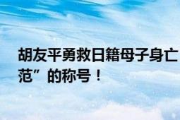 胡友平勇救日籍母子身亡 外交部哀悼 将追授“见义勇为模范”的称号！