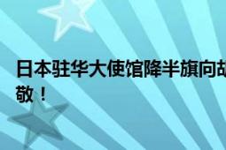 日本驻华大使馆降半旗向胡友平致敬 向胡女士的大义之举致敬！