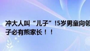 冲大人叫“儿子”!5岁男童向邻居开玩笑被暴打 网友：熊孩子必有熊家长！！