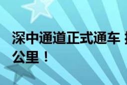 深中通道正式通车 揭秘黑科技 通道全长约24公里！