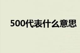 500代表什么意思：详细解析与应用场景