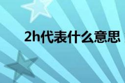 2h代表什么意思 解析时间单位的含义