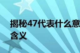 揭秘47代表什么意思：深入解析数字背后的含义