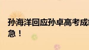 孙海洋回应孙卓高考成绩 忙完再回应 不要着急！