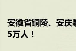 安徽省铜陵、安庆暴雨直击 紧急转移安置19.5万人！