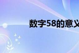 数字58的意义与代表含义解读