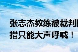 张志杰教练被裁判阻止上前查看 教练手足无措只能大声呼喊！