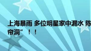 上海暴雨 多位明星家中漏水 陈赫陈龙诉苦：家里成了“水帘洞”！！