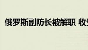 俄罗斯副防长被解职 收受贿赂11.85亿卢布