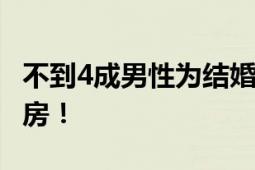 不到4成男性为结婚买房 很多女性为养老而买房！