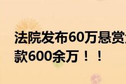 法院发布60万悬赏金额！28岁高颜值老赖欠款600余万！！