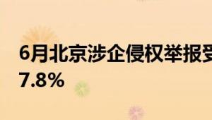 6月北京涉企侵权举报受理情况 有效举报率37.8%