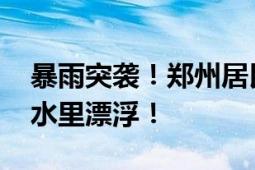 暴雨突袭！郑州居民进入“看海”模式 车在水里漂浮！