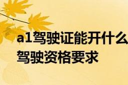 a1驾驶证能开什么车：详细解析车辆类型与驾驶资格要求