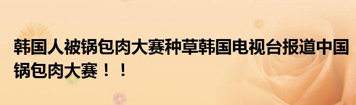 韩国人被锅包肉大赛种草韩国电视台报道中国锅包肉大赛！！