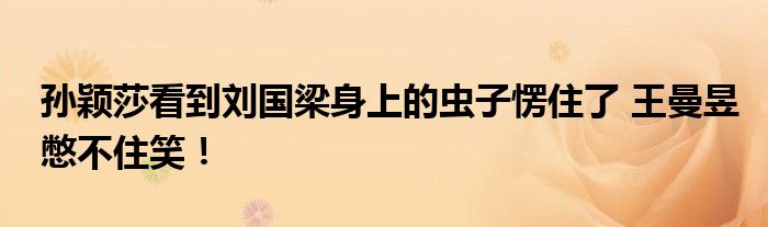 孙颖莎看到刘国梁身上的虫子愣住了 王曼昱憋不住笑！