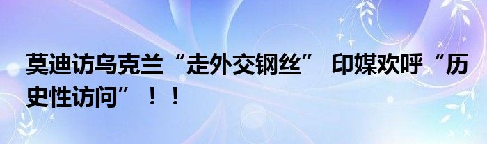 莫迪访乌克兰“走外交钢丝” 印媒欢呼“历史性访问”！！