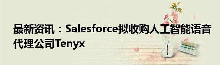 最新资讯：Salesforce拟收购人工智能语音代理公司Tenyx