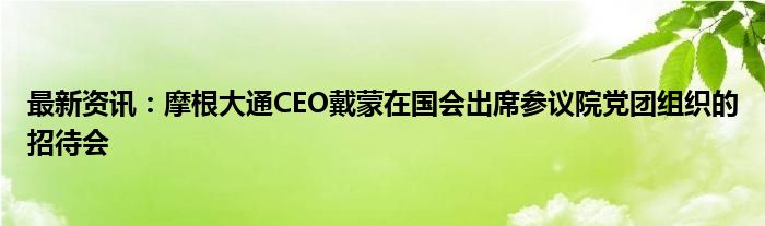 最新资讯：摩根大通CEO戴蒙在国会出席参议院党团组织的招待会