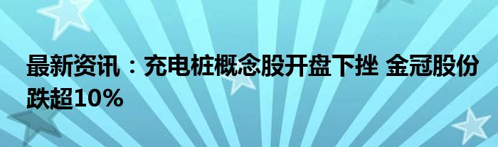 最新资讯：充电桩概念股开盘下挫 金冠股份跌超10%